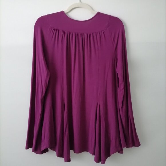 Soft Surroundings Purple Maroon Long Sleeve Open Front Cardigan Sweater Size XS - Picture 2 of 6